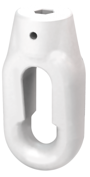 Ovalöse - B:10mm I-6-Kant / QB:4mm / weiss