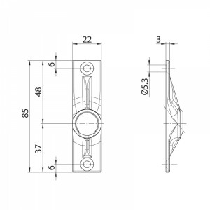Gelenklager 45° - 22x85 - 9,9 - 6/4(300)
