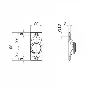 Gelenklager 45° - 22x52 - 9,9 - 6/4(300)