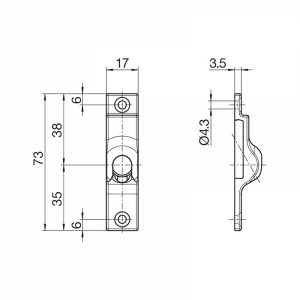 Gelenklager 45° - 17x73 - 9,9 - SW6(300)