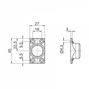 Gelenklager 45° - 27x45 - 11,9 - SW6(300)