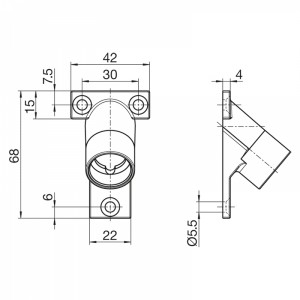 Gelenklager 90° - 42x68 - 11,9 - 6/4(300)