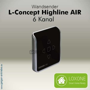 L-Concept Wandsender-Flex AIR, 6 Kanal, schwarz / Loxone