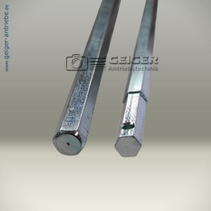 7mm Sechskantstab L = 323 / mit angefr. SW6