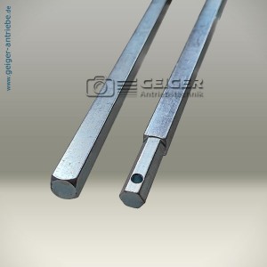 8mm Vierkantstab L = 326 / mit angefr. SW7